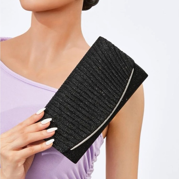 Luxe glitter party evening wedding prom clutch box bag - Picture 16 of 16